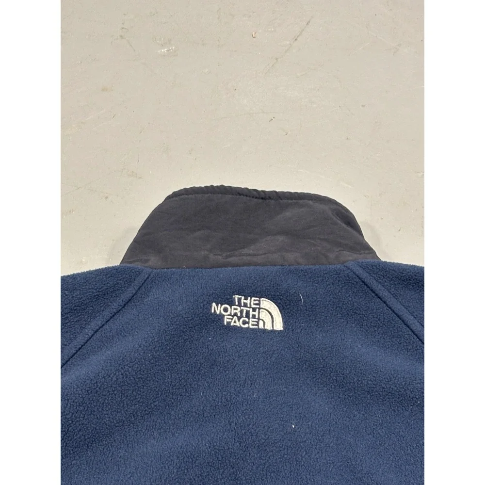 The North Face Mens Navy Blue Full Zip Fleece Jacket XL TG Youth Fits Small/Med